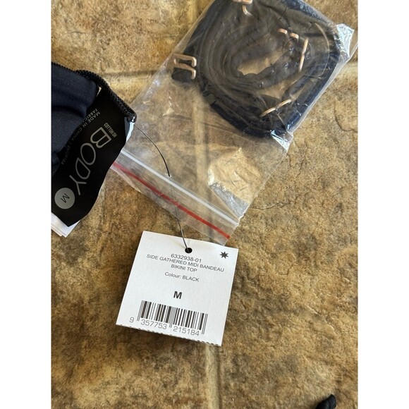 Cotton On Body Side Gathered Midi Bandeau Bikini Top Black Size Medium - Picture 9 of 9